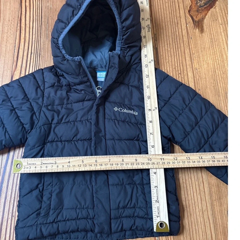 Columbia Puffer Jacket Kids Black Hooded Insulated Full Zip SIZE 3T